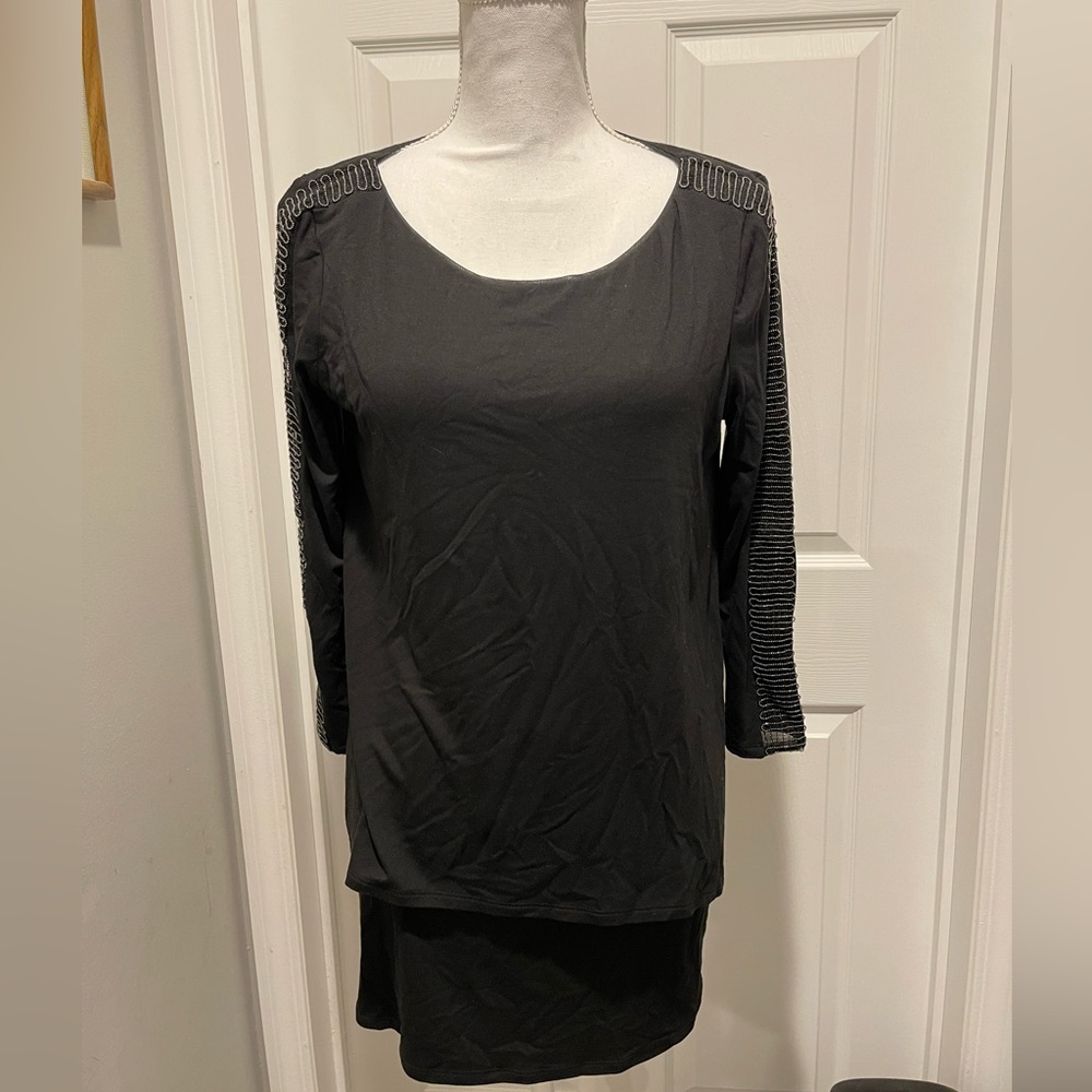 White House Black Market embellished sleeve shift dress